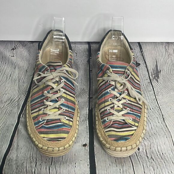 Sam Edelman Kavi Stripes Canvas colorful sneaker size 8.5 - Picture 3 of 12